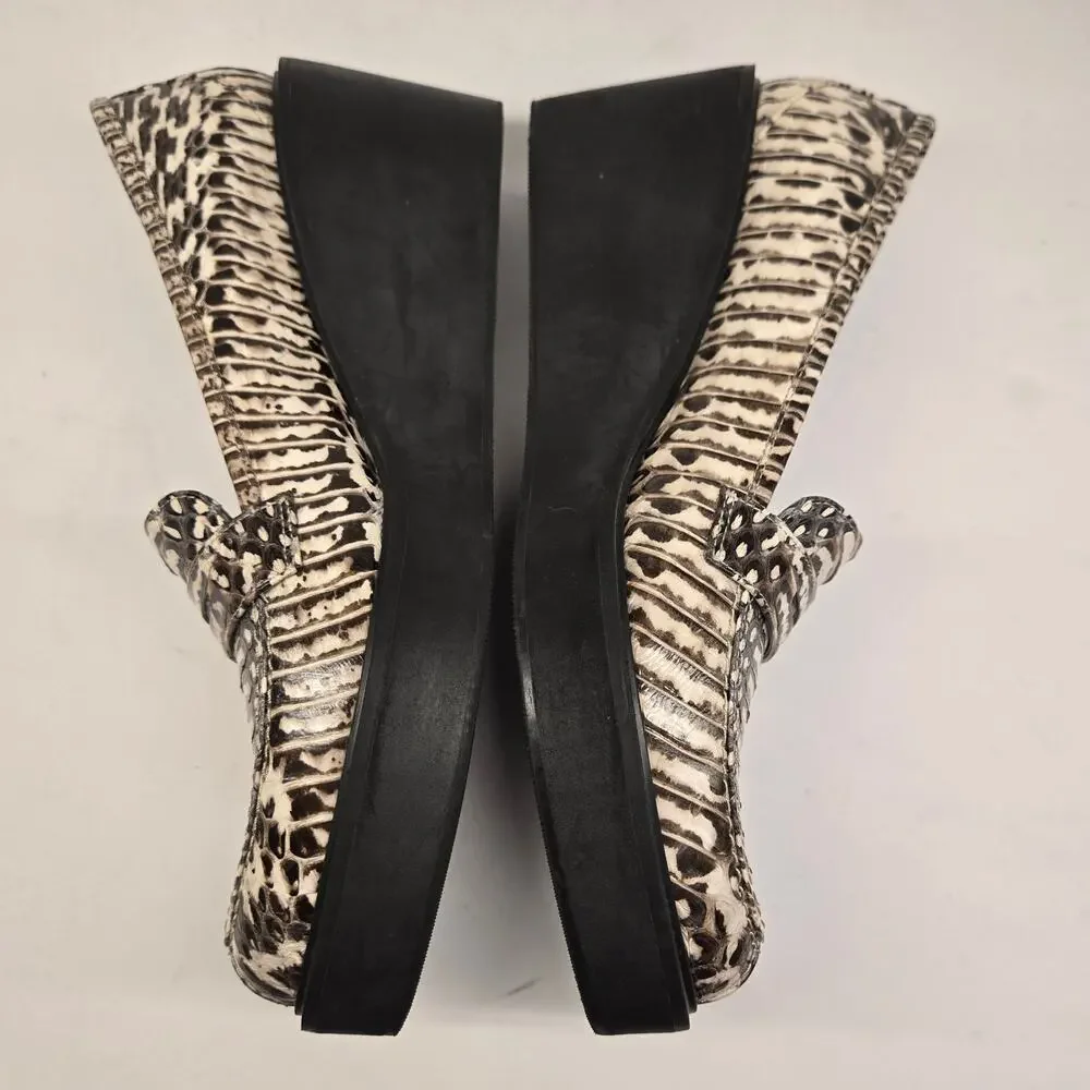 3.1 Phillip Lim Snake Embossed Platform Wedge Loafer EU 40 US 10 Chunky Creeper